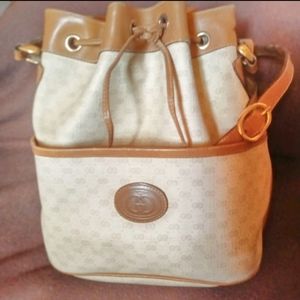 AUTHENTIC VINTAGE(1980'sEra) GUCCI Micro GG Supreme Drawstring BucketBag